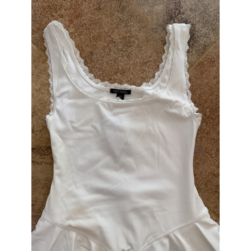 Women's Wild Fable White Game Day Lace Drop Waist Mini Skater Dress XXS NWT - Picture 2 of 7